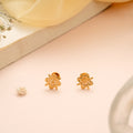 Minimal Chakra Floral Leaf Gold Stud