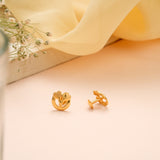 Twin Heart Circular Gold Stud