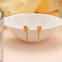 Minimal Floral Gold Drop Stud