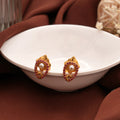 Ruby Stone with Pearl Design Gold Stud