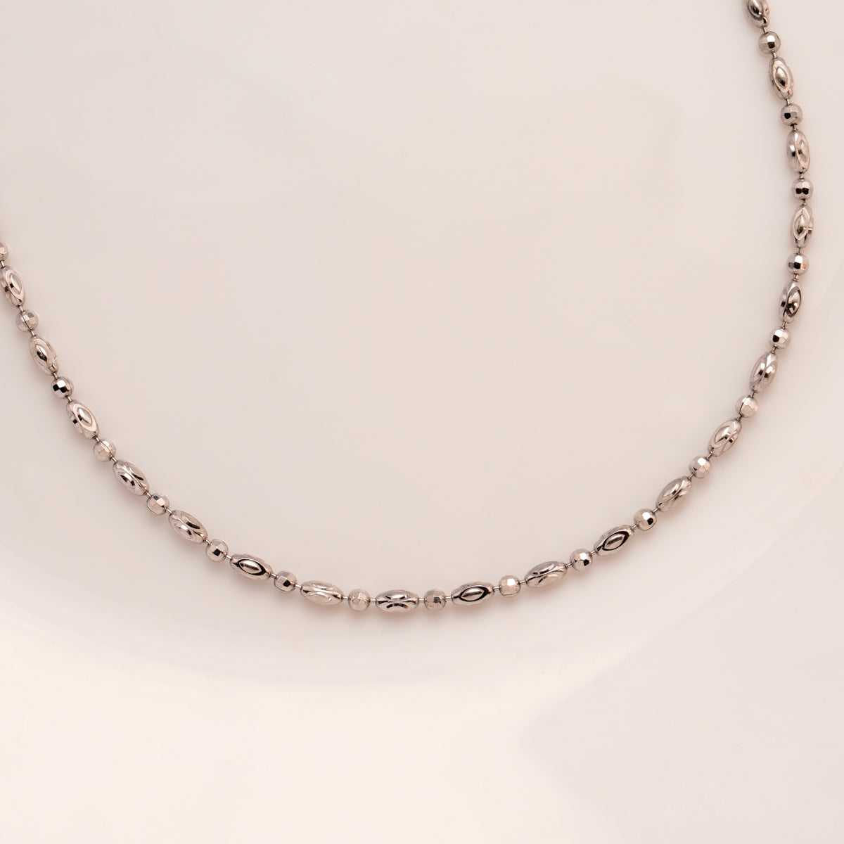Round Cut Ball Design Silver Chain