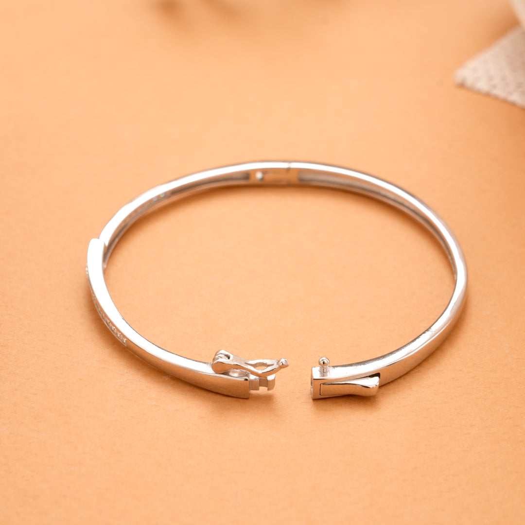 Bypass Pave Design Silver Kada