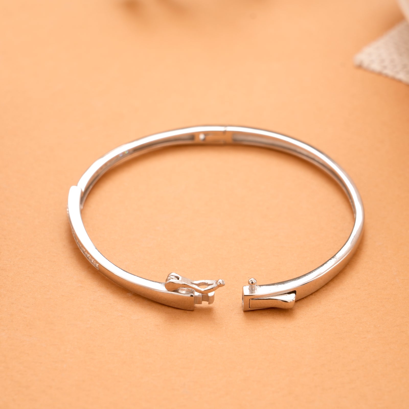Bypass Pave Design Silver Kada