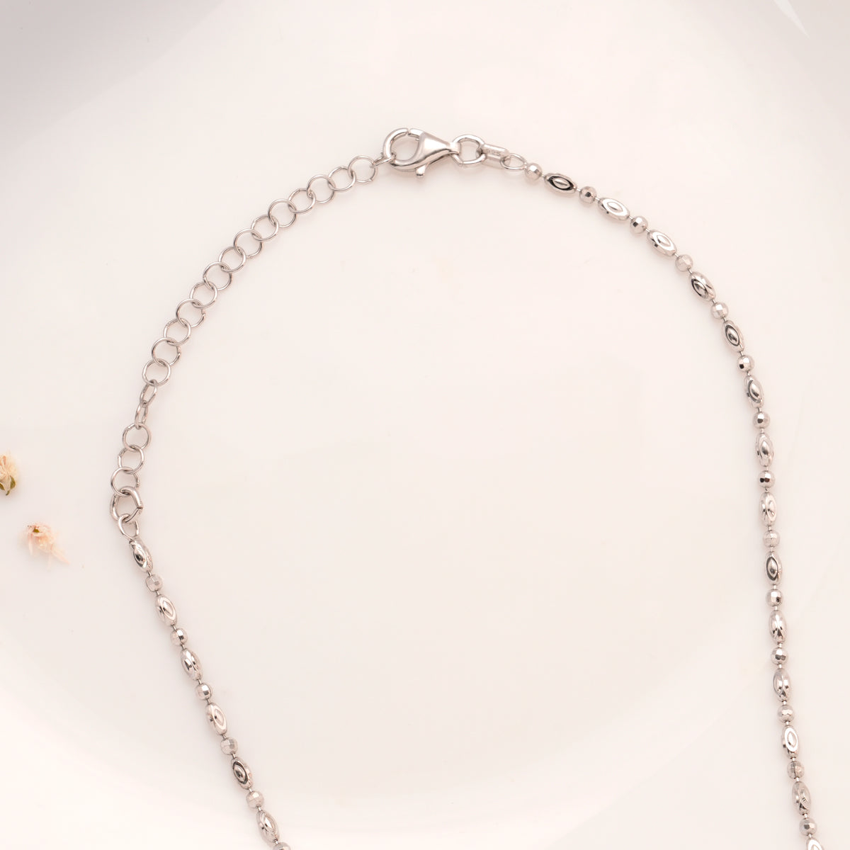 Round Cut Ball Design Silver Chain