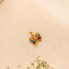 Minimalist Multicolour Butterfly Golden Pendant