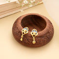 Lotus Enamel Design Golden Earring