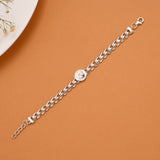 Circular Crown Enamel Silver Baby Bracelet