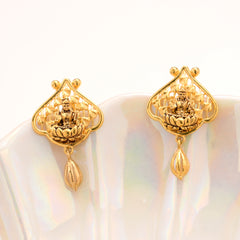 Divine Lakshmi Antique Gold Drop Stud