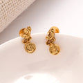 Vintage Designer Lakshmi Coin Golden Earrings