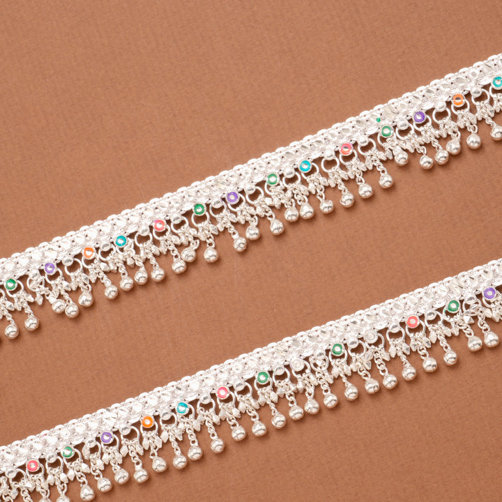 Multi Enamel Pattern Bell Anklet