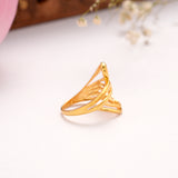 Wavy Design Casting Golden Ring