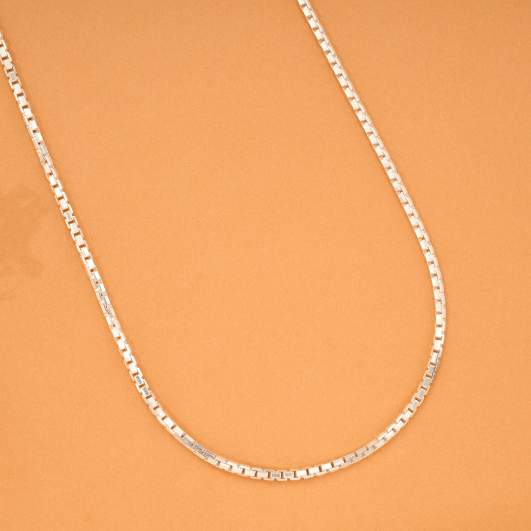 Slim Box Link Design Silver Chain