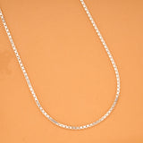 Slim Box Link Design Silver Chain