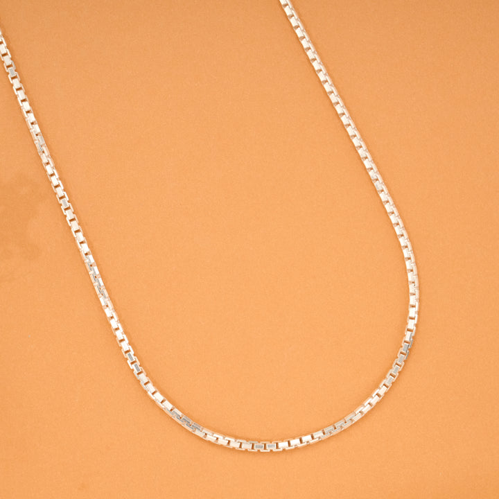 Slim Box Link Design Silver Chain