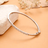 Radiant Glow White Stone Silver Kada