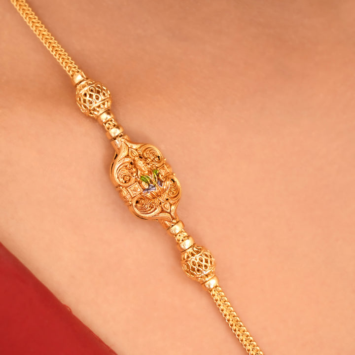 Lotus Aishwarya Lakshmi Mugappu Chain