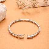 Radiant Glow White Stone Silver Kada