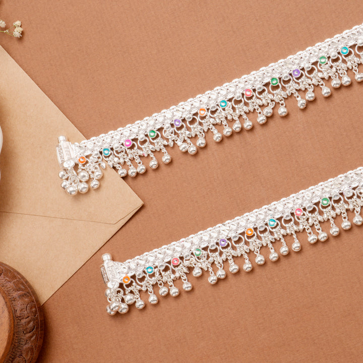 Multi Enamel Pattern Bell Anklet