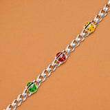 Red Enamel Ladybug Silver Baby Bracelet
