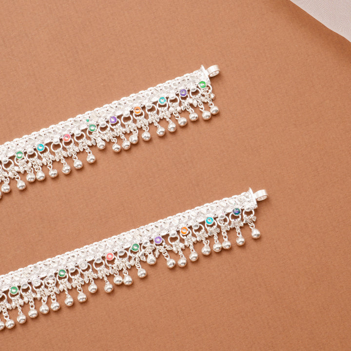 Multi Enamel Pattern Bell Anklet