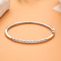 Radiant Glow White Stone Silver Kada