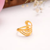 Wavy Design Casting Golden Ring