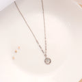 Sparkling Circle Stone Silver Chain