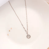 Sparkling Circle Stone Silver Chain