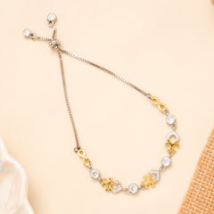 Modern Two Tone Floral Design with Infinity Bracelet