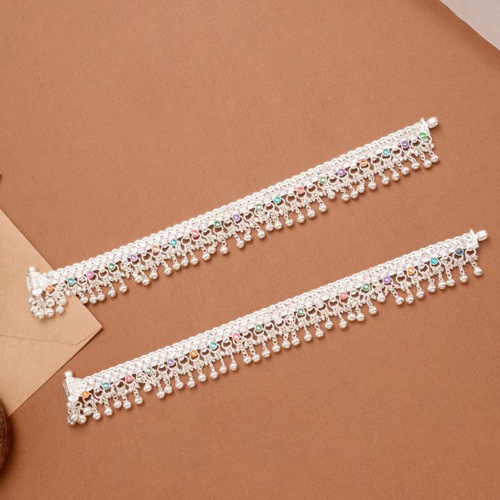 Multi Enamel Pattern Bell Anklet