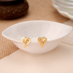 Double Heart Shape Casting Gold Plated Stud