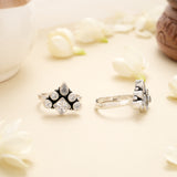 Antique Gem Bloom Charm Silver Toe Ring