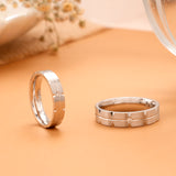 Classic Centre Groove Silver Couple Rings