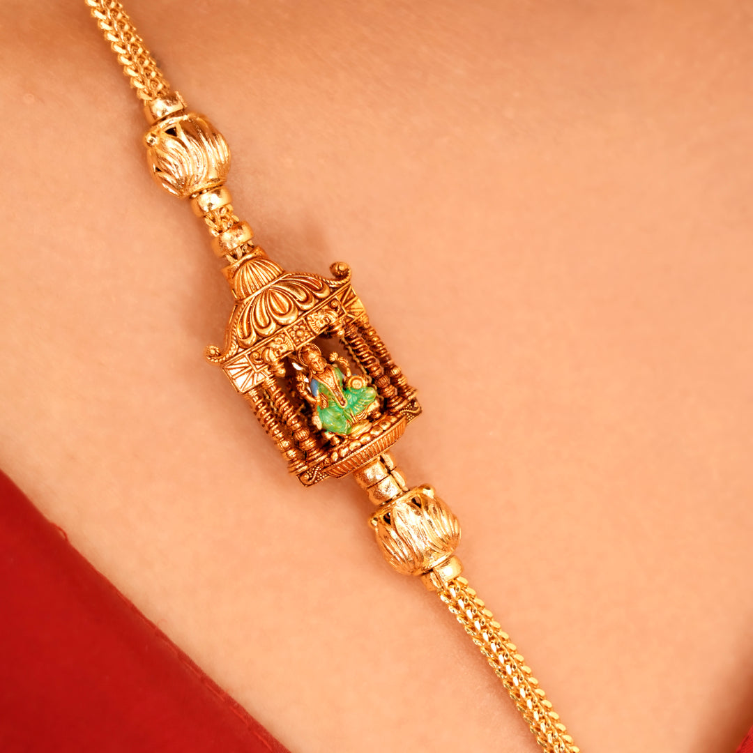 Heritage Lakshmi Design Silver Mugappu Chain