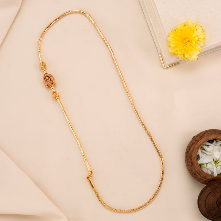 Temple Lakshmi Gold Plated Mugappu Chain