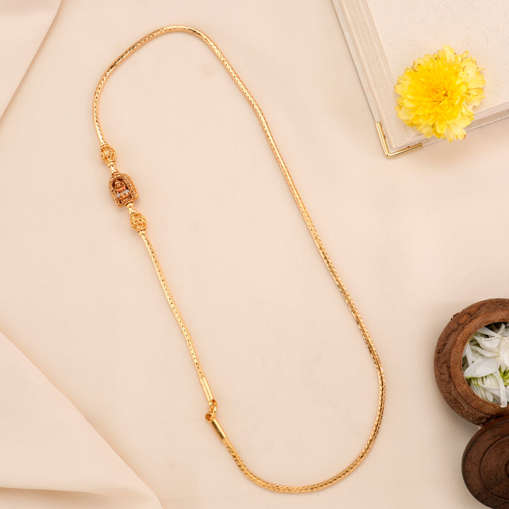 Temple Lakshmi Gold Plated Mugappu Chain