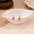 Blooming Flower Casting Golden Drop Stud