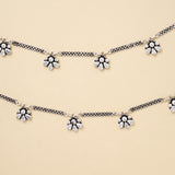 Silver Crystal Drop Chain Anklet