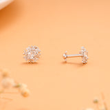 Oval Halo Cluster Silver Stud