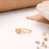 Elegant Floral Intertwined Golden Ring