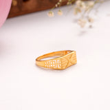 Classic X Pattern Casting Golden Ring