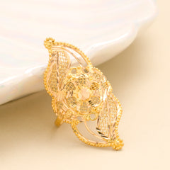 Grand Floral Pattern Gold Ring