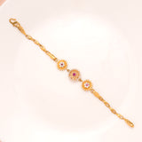 Regal Triple Blossom with Stones Gold Bracelet