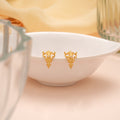 Royal Gold Flower with Stone Stud