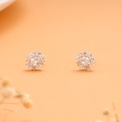 Oval Halo Cluster Silver Stud