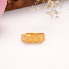 Classic X Pattern Casting Golden Ring