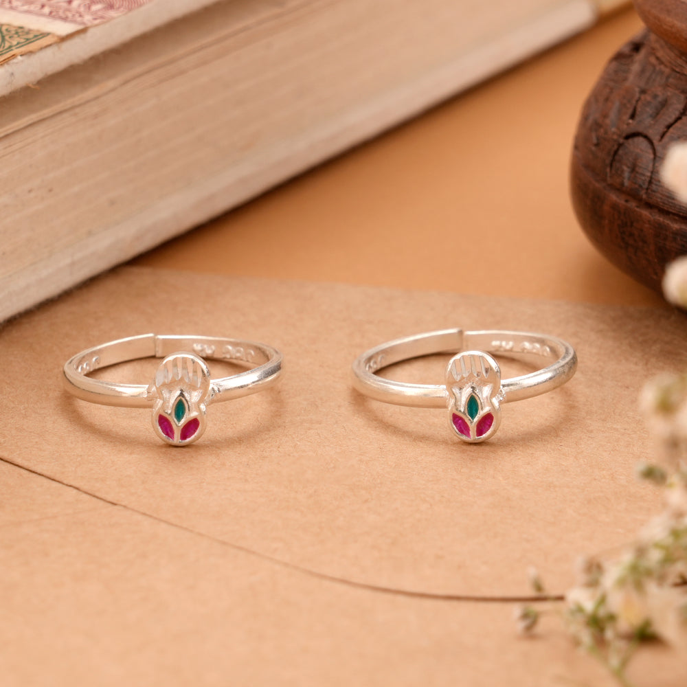 Chic Enamel Silver Toe Ring