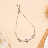 Elegant Butterfly Crystal Silver Bracelet