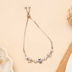 Elegant Butterfly Crystal Silver Bracelet