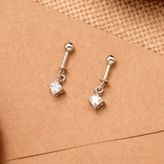 Square Shape White Stone Silver Koppu